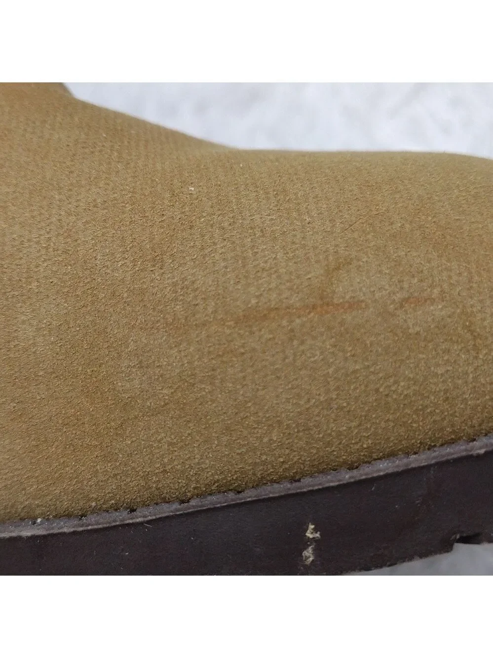 Lands' End Brown Suede Leather Dual Buckle Strap Almond Toe Side Zip Ankle Boot